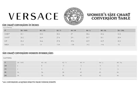 versace size guide t shirt|Versace size chart men's.